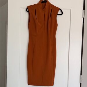 Calvin Klein Sleeveless Rust Midi Dress
